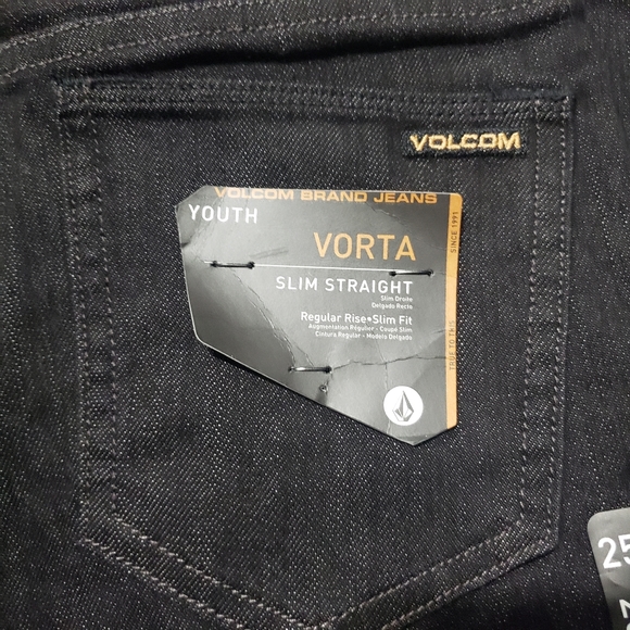 NWT Volcom Vorta Slim straight jeans boys size 25 (10) - Picture 4 of 13